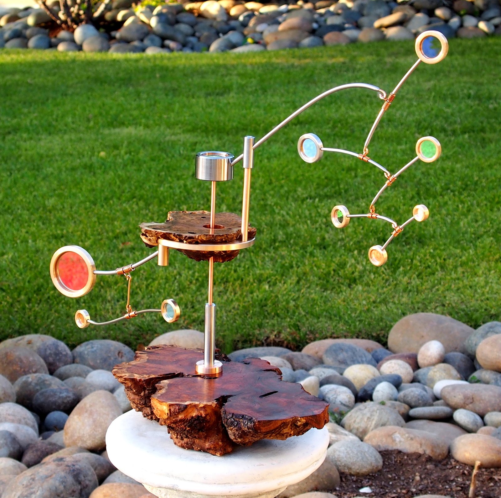 Reflective Kinetic Sculpture - Root Burl Float
